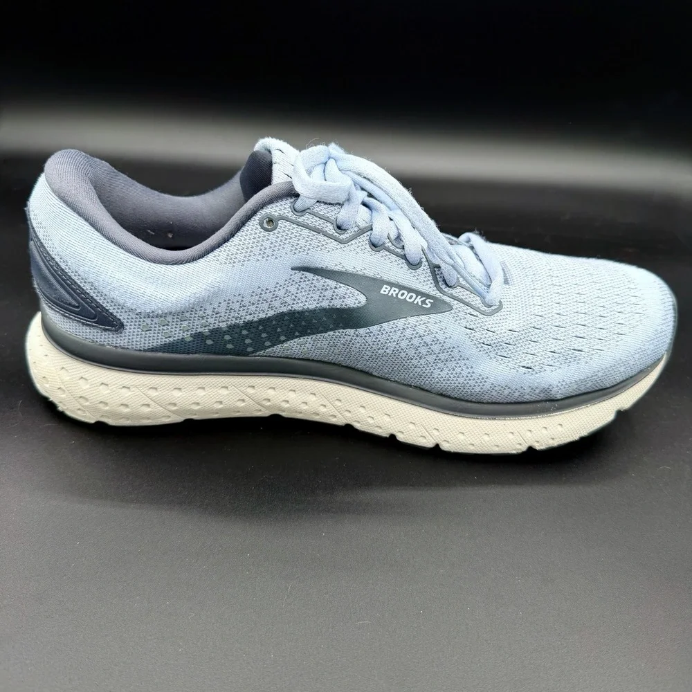 Brooks Glycerin 18 Womens 9.5 Wide Running Shoes Light Blue Grey 203171D073